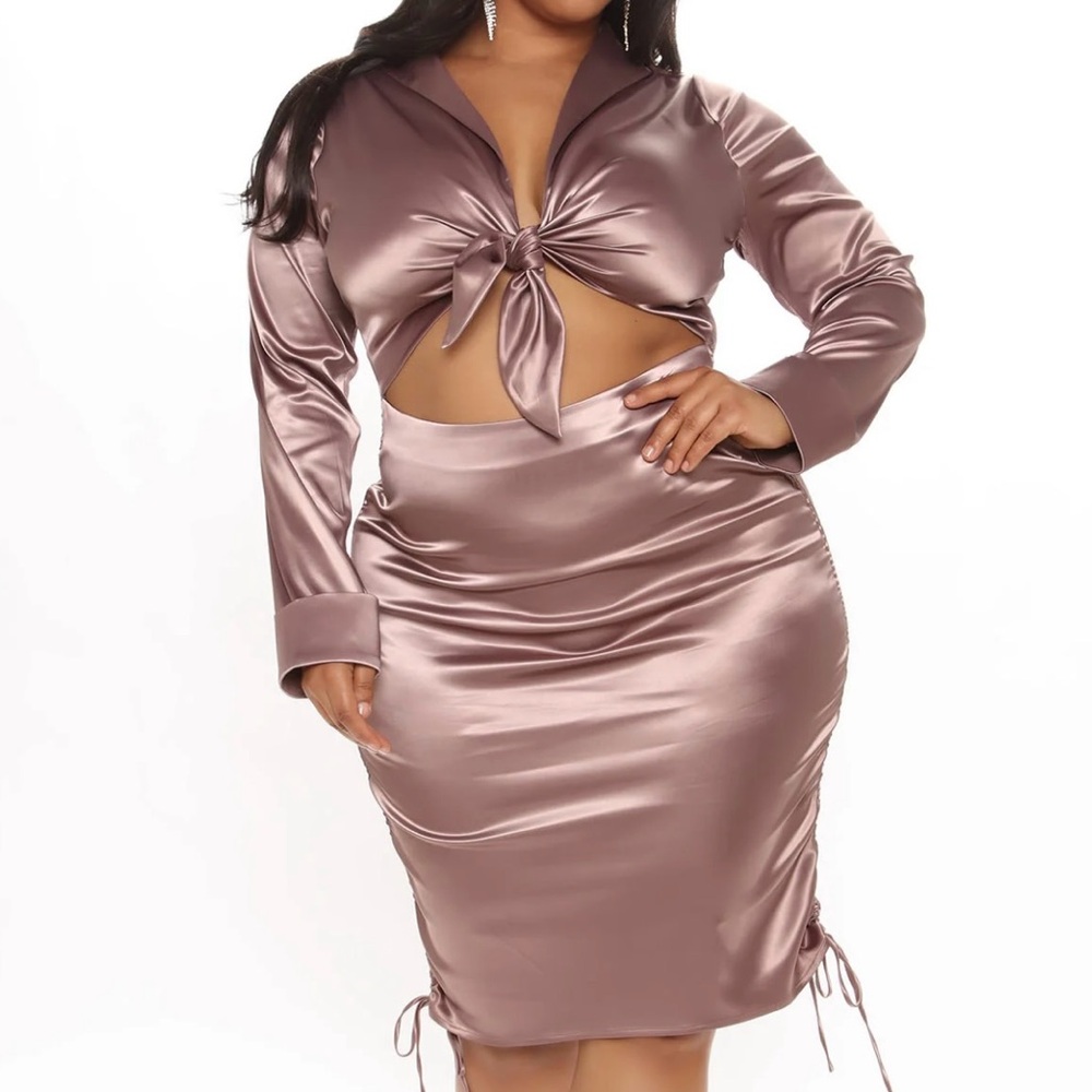 Brown/Bronze Satin Dress